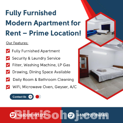 Two Room Furnished Studio Apartment RENT in Bashundhara R/A